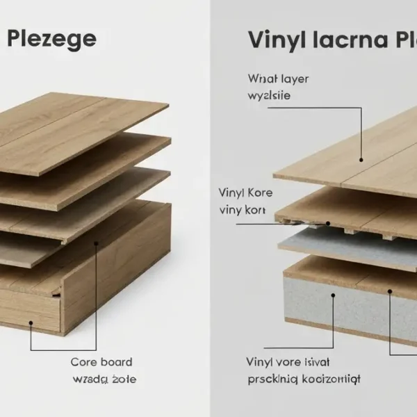 Porównanie paneli laminowanych i winylowych - struktura przekroju