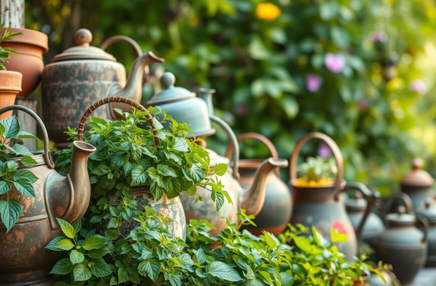 jak wykorzystać stare garnki w ogrodzie