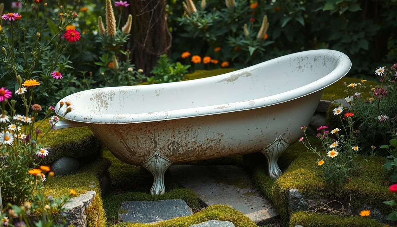 stara wanna w ogrodzie