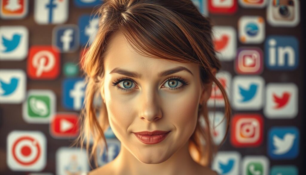 A close-up portrait of Hanna Turnau, a Polish actress, against a blurred background of social media icons and digital devices. Warm, natural lighting accentuates her features, conveying a sense of authenticity and approachability. The composition draws the viewer's attention to Hanna's expressive gaze, suggesting her active engagement with her online presence and connection with her audience. Subtle textures and depth of field create a visually appealing, professional-grade image that captures Hanna's contemporary, social media-savvy persona. A close-up portrait of Hanna Turnau, a Polish actress, against a blurred background of social media icons and digital devices. Warm, natural lighting accentuates her features, conveying a sense of authenticity and approachability. The composition draws the viewer's attention to Hanna's expressive gaze, suggesting her active engagement with her online presence and connection with her audience. Subtle textures and depth of field create a visually appealing, professional-grade image that captures Hanna's contemporary, social media-savvy persona.