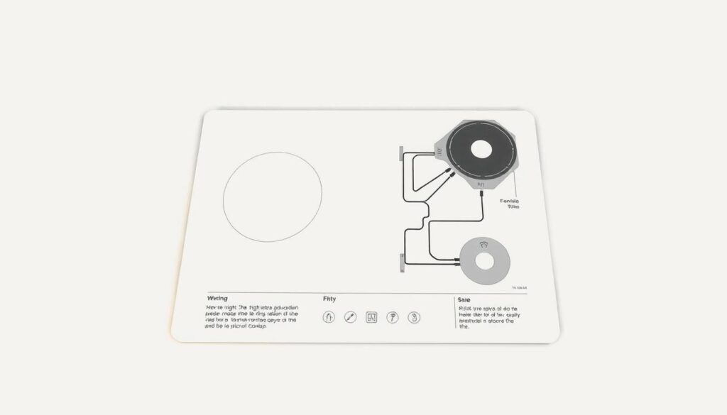 A detailed, step-by-step installation manual for a high-quality induction cooktop. The image shows a clean, technical diagram with a precise, isometric view of the cooktop's internal components and wiring schematics. The lighting is bright and evenly distributed, with a slight depth of field blur to focus the viewer's attention on the key details. The background is a neutral, off-white tone, providing a crisp, professional backdrop. The overall mood is one of clarity, precision, and attention to technical detail, reflecting the specialized nature of the content. A detailed, step-by-step installation manual for a high-quality induction cooktop. The image shows a clean, technical diagram with a precise, isometric view of the cooktop's internal components and wiring schematics. The lighting is bright and evenly distributed, with a slight depth of field blur to focus the viewer's attention on the key details. The background is a neutral, off-white tone, providing a crisp, professional backdrop. The overall mood is one of clarity, precision, and attention to technical detail, reflecting the specialized nature of the content.