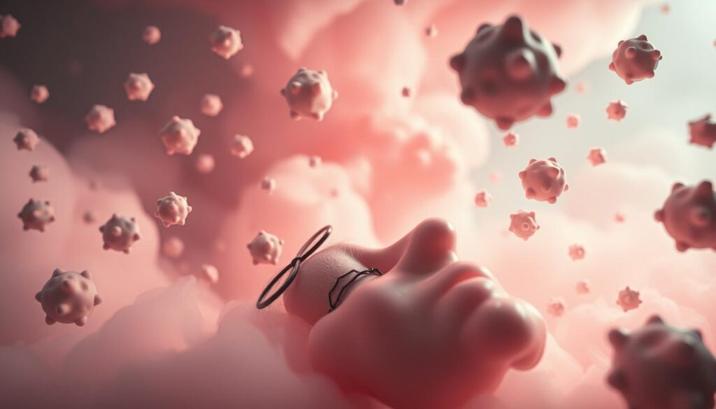 A surreal dreamscape, where symbolic pimples float and morph amidst an ethereal, pastel-hued environment. The pimples, in various stages of growth and bursting, represent the subconscious emotions and anxieties that manifest in the subject’s dreams. Soft, diffused lighting illuminates the scene, creating an otherworldly ambiance. The composition features a balanced interplay of the pimple motifs, both in the foreground and scattered throughout the middle and background layers. The overall mood is one of introspection and the exploration of the psyche, inviting the viewer to ponder the symbolic meaning of these ethereal pimple formations. A surreal dreamscape, where symbolic pimples float and morph amidst an ethereal, pastel-hued environment. The pimples, in various stages of growth and bursting, represent the subconscious emotions and anxieties that manifest in the subject’s dreams. Soft, diffused lighting illuminates the scene, creating an otherworldly ambiance. The composition features a balanced interplay of the pimple motifs, both in the foreground and scattered throughout the middle and background layers. The overall mood is one of introspection and the exploration of the psyche, inviting the viewer to ponder the symbolic meaning of these ethereal pimple formations.