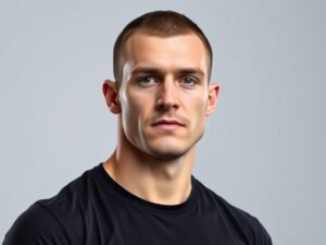 Denis Labryga podczas konferencji prasowej przed galą FAME MMA