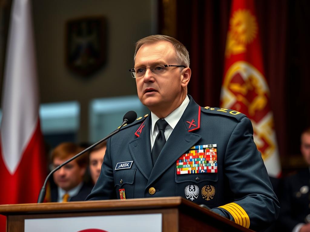 Eugeniusz Mleczak podczas oficjalnego wystąpienia - ważny element jego życiorysu publicznego Eugeniusz Mleczak podczas oficjalnego wystąpienia - ważny element jego życiorysu publicznego