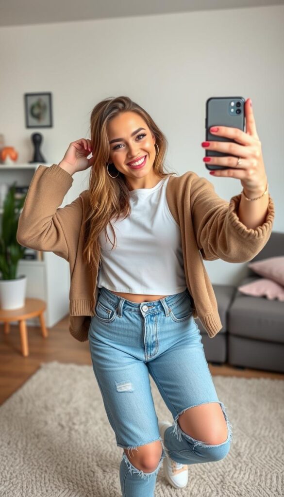 Nadia Długosz podczas nagrywania materiału na TikTok Nadia Długosz podczas nagrywania materiału na TikTok