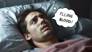 Osoba budząca się po śnie o wypadających zębach bez krwi