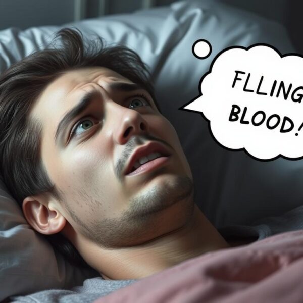Osoba budząca się po śnie o wypadających zębach bez krwi