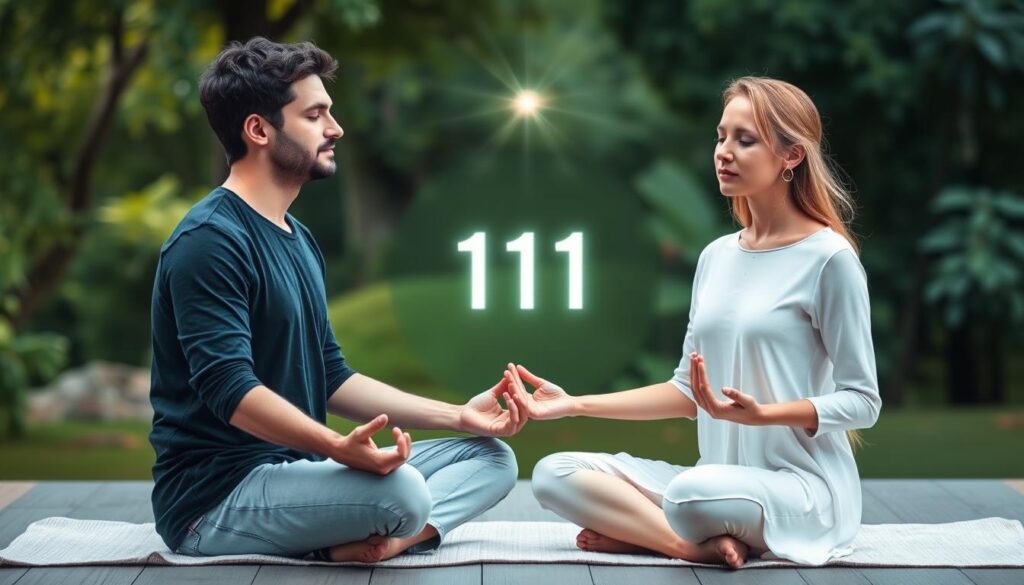 Para praktykująca wspólną medytację z intencją wzmocnienia więzi Para praktykująca wspólną medytację z intencją wzmocnienia więzi