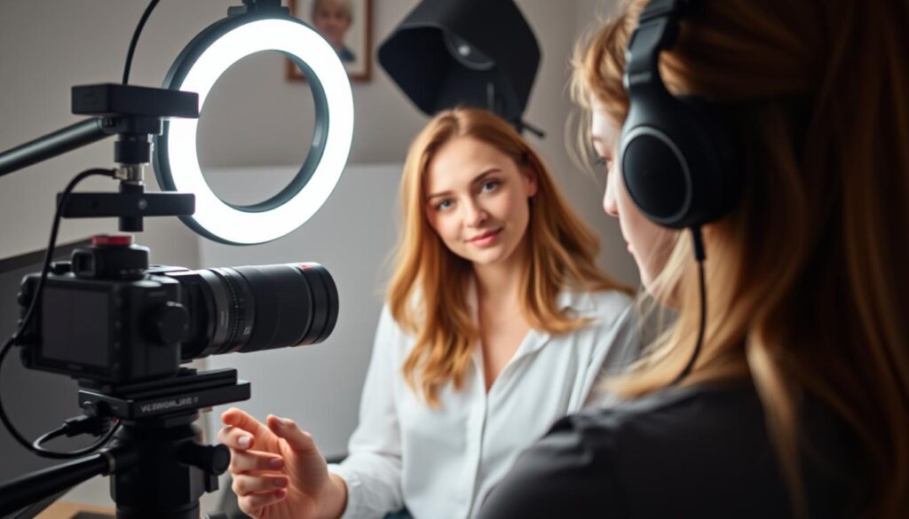 Wersow podczas nagrywania treści do mediów społecznościowych