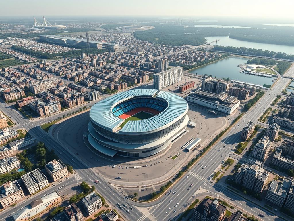 Wizualizacja dzielnicy Letnica z kompleksem Oceanarium Nautilus Gdańsk Wizualizacja dzielnicy Letnica z kompleksem Oceanarium Nautilus Gdańsk