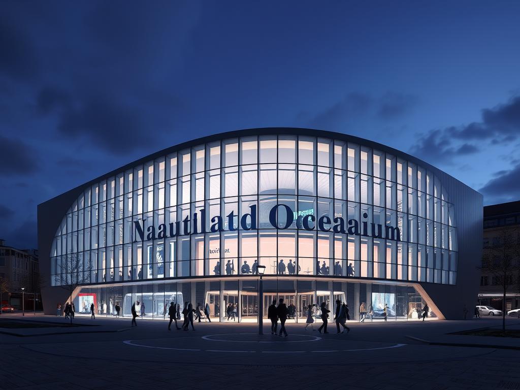 Wizualizacja elewacji wschodniej Oceanarium Nautilus Gdańsk Wizualizacja elewacji wschodniej Oceanarium Nautilus Gdańsk