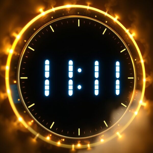Zegar pokazujący godzinę 11:11 jako symbol 11 11 znaczenie duchowe