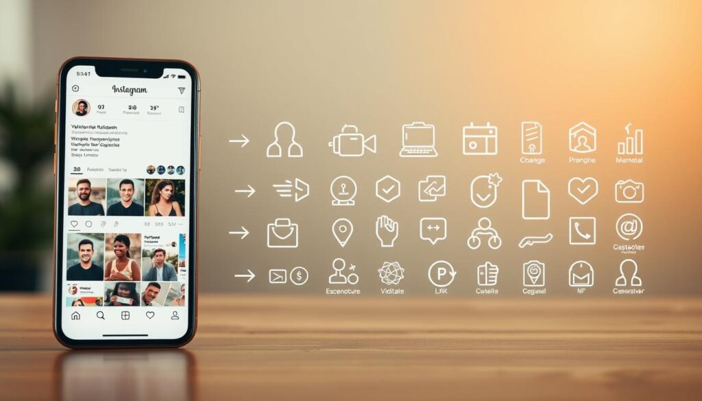 A visually striking comparison of various methods for verifying relationship visibility on Instagram. In the foreground, a smartphone display showcases different profiles, highlighting varied levels of relationship indicators. The midground features an array of authentication symbols and icons, symbolizing the diverse techniques for validating connections. The background blurs into a soft, muted gradient, creating a sense of depth and focus on the central elements. Warm, natural lighting casts a subtle glow, giving the scene a refined, professional atmosphere. Captured with a wide-angle lens to provide an encompassing perspective, this image aims to convey the nuanced approaches to ensuring the transparency of online social interactions. A visually striking comparison of various methods for verifying relationship visibility on Instagram. In the foreground, a smartphone display showcases different profiles, highlighting varied levels of relationship indicators. The midground features an array of authentication symbols and icons, symbolizing the diverse techniques for validating connections. The background blurs into a soft, muted gradient, creating a sense of depth and focus on the central elements. Warm, natural lighting casts a subtle glow, giving the scene a refined, professional atmosphere. Captured with a wide-angle lens to provide an encompassing perspective, this image aims to convey the nuanced approaches to ensuring the transparency of online social interactions.