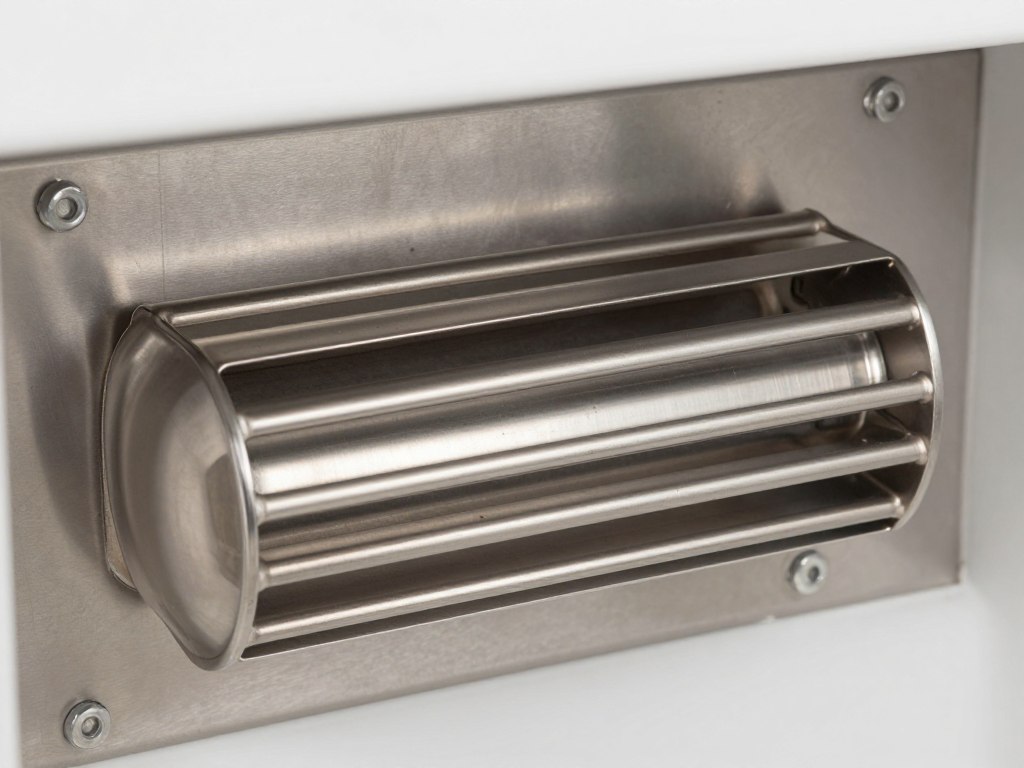 Czerpnia powietrza do kominka wykonana ze stali nierdzewnej