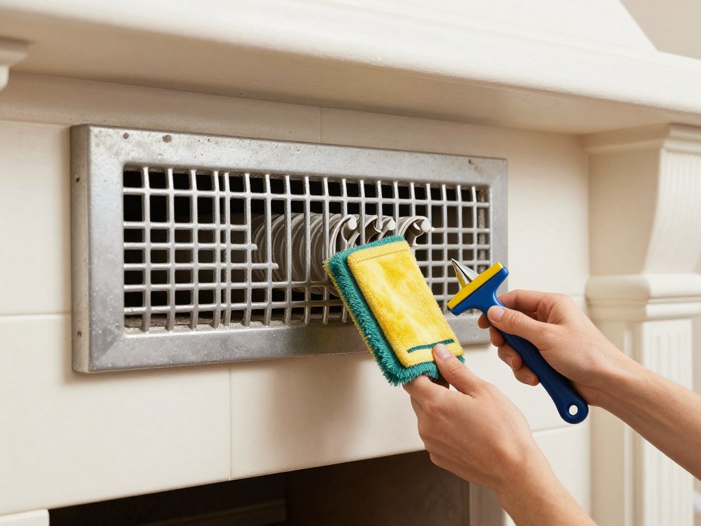 Czyszczenie czerpni powietrza do kominka