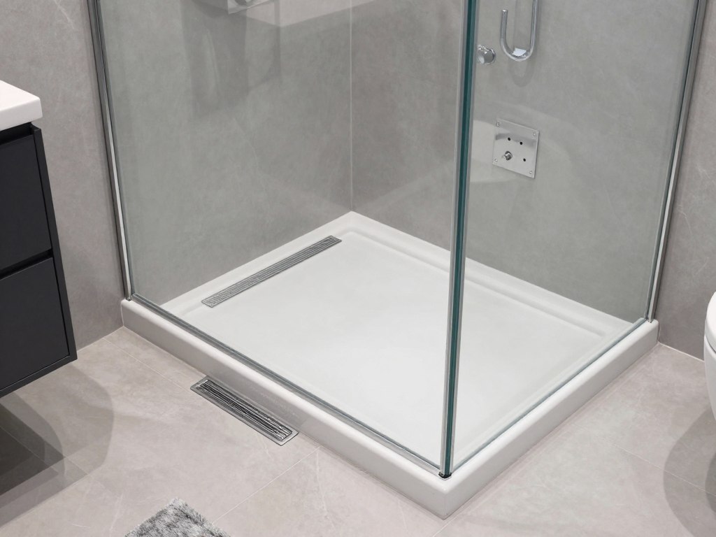 Detale techniczne prysznica bez brodzika w łazience loft