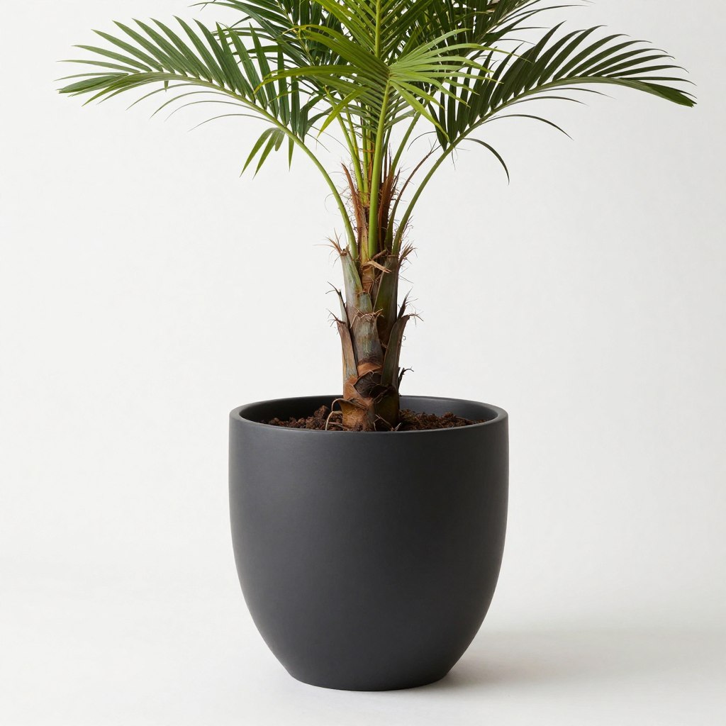 Elegancka doniczka z włókna szklanego idealna dla wysokich palm Elegancka doniczka z włókna szklanego idealna dla wysokich palm