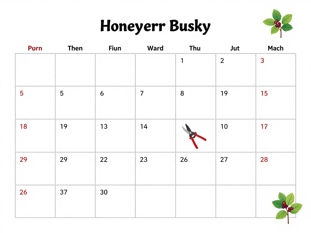 Kalendarz ogrodniczy pokazujący najlepsze terminy przycinania jagody kamczackiej