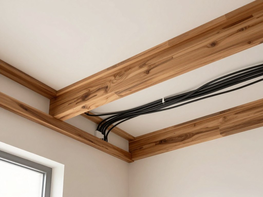 Maskowanie kabli na suficie za pomocą elementów dekoracyjnych