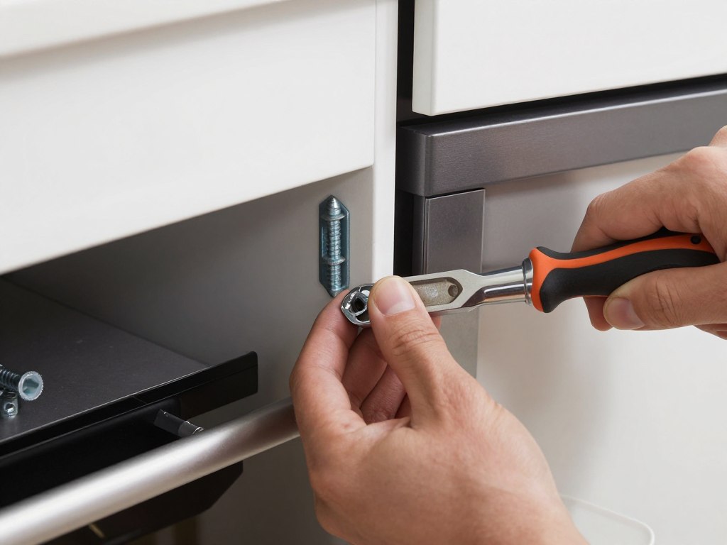 Mocowanie piekarnika do szafki za pomocą śrub montażowych
