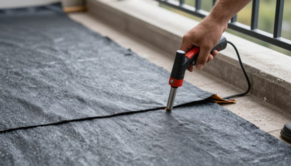 Montaż papy termozgrzewalnej na balkonie