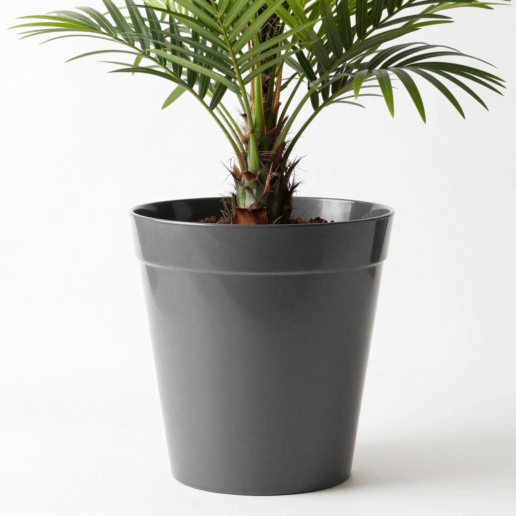 Nowoczesna plastikowa doniczka do palmy w eleganckim designie Nowoczesna plastikowa doniczka do palmy w eleganckim designie