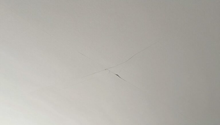 Pęknięcia na suficie podwieszanym spowodowane osiadaniem budynku