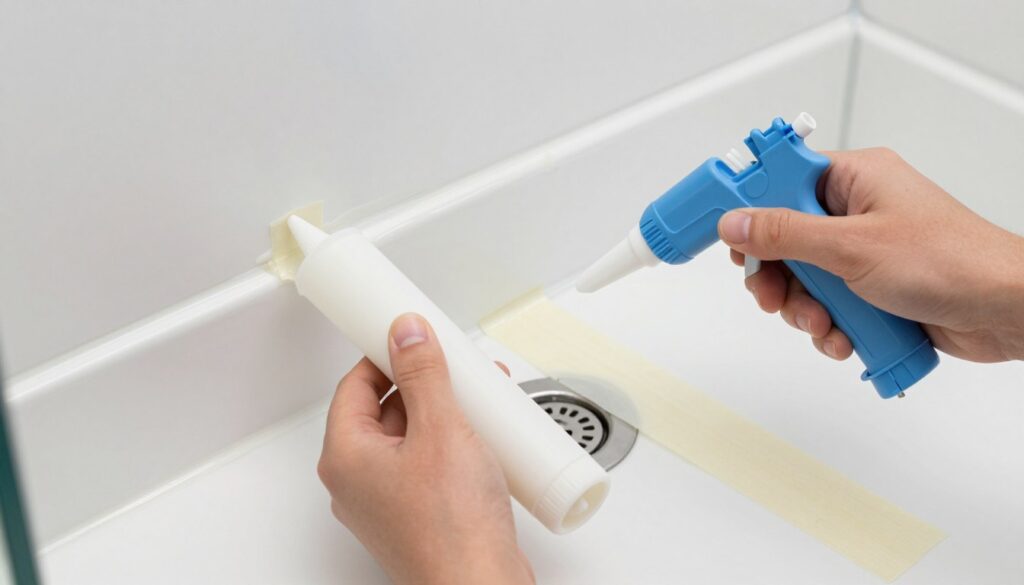 Prawidłowa aplikacja silikonu w kabinie prysznicowej z odpływem liniowym