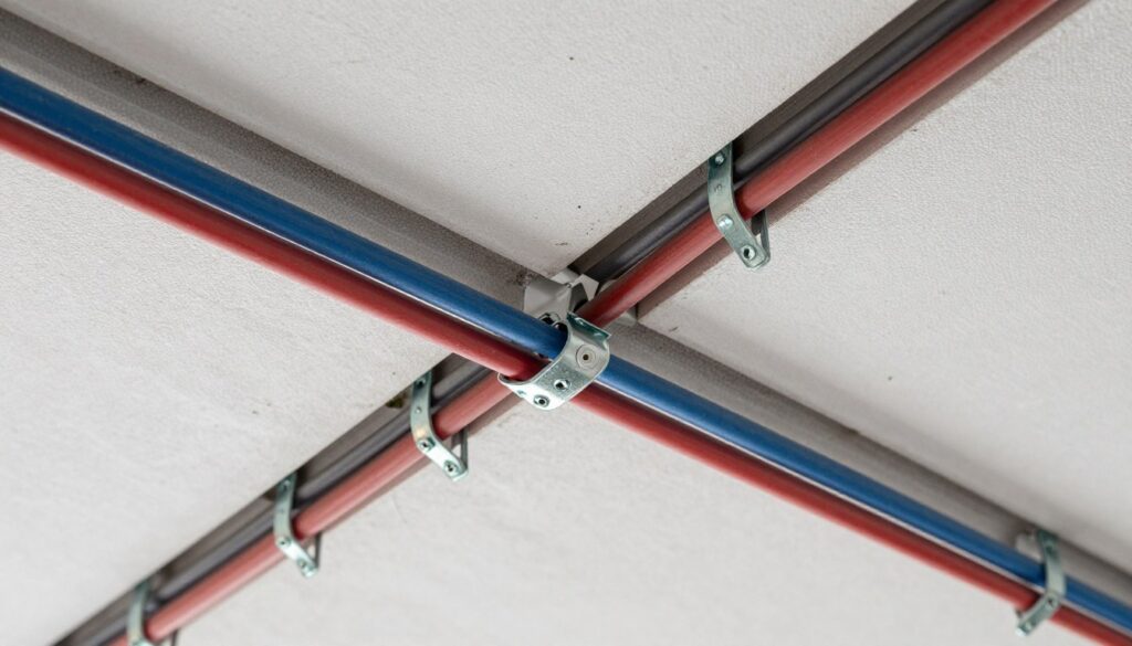 Prawidłowe prowadzenie kabli w suficie podwieszanym z wykorzystaniem uchwytów dystansowych