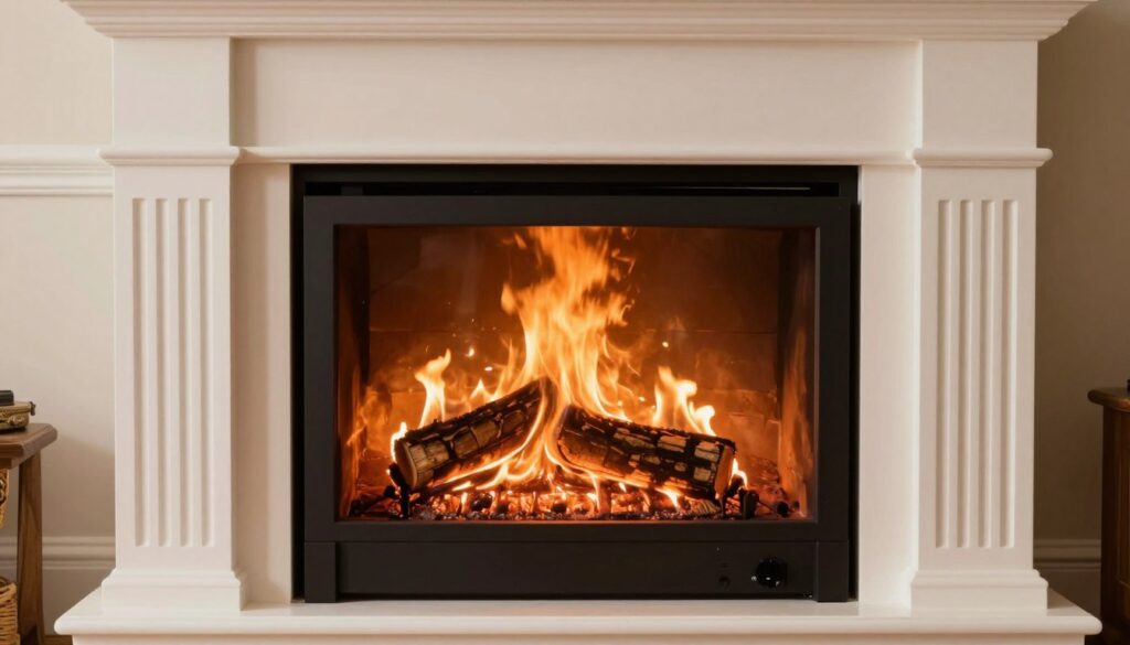 Prawidłowo działający kominek z czerpnią powietrza