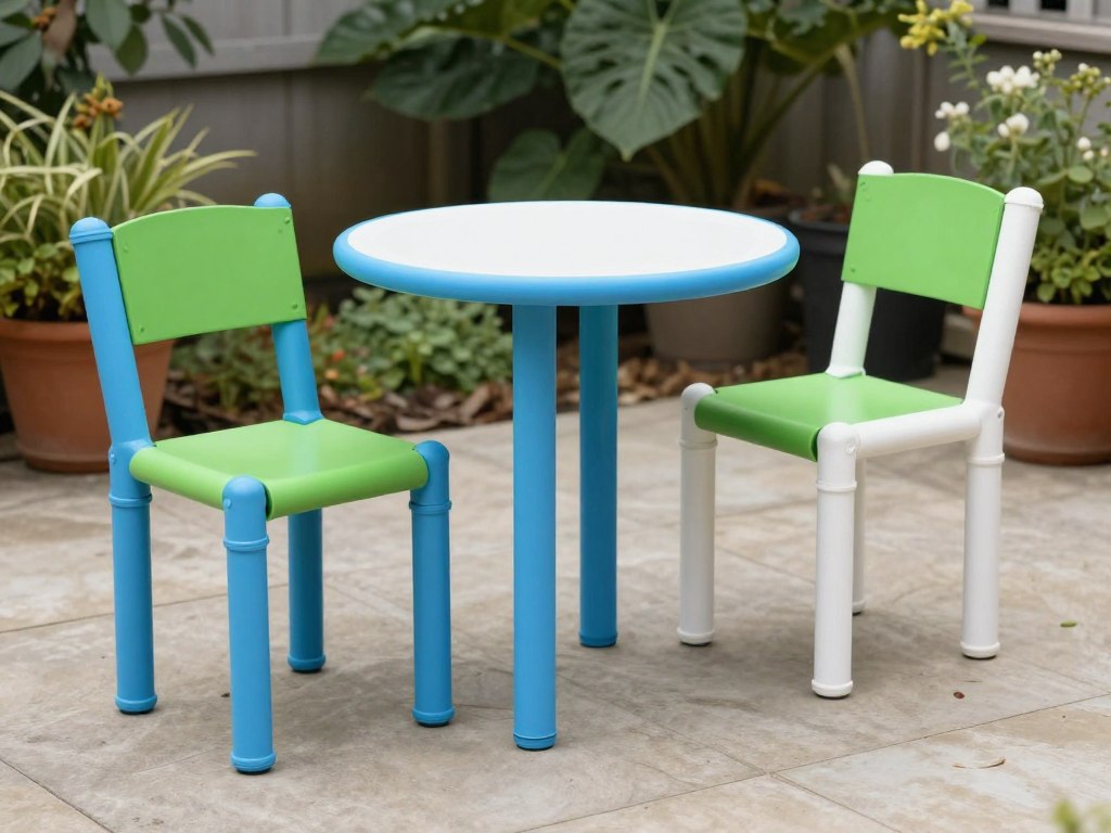 Proste meble ogrodowe wykonane z rur PCV