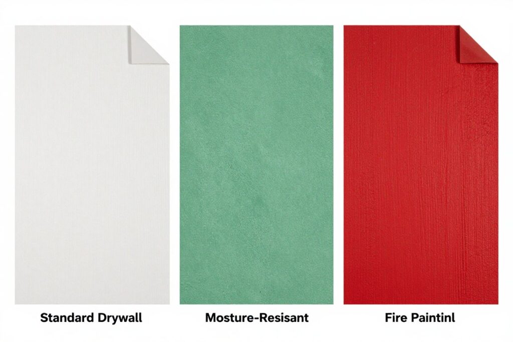 Różne rodzaje płyt gipsowo-kartonowych do różnych pomieszczeń