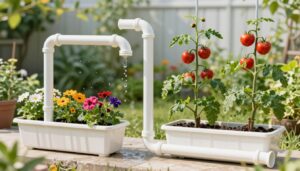 Różne zastosowania rur PCV w ogrodzie - doniczki, podpory dla roślin i system nawadniania