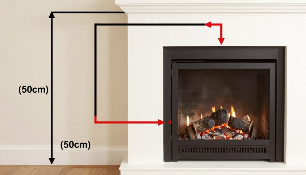 Schemat montażu czerpni powietrza do kominka