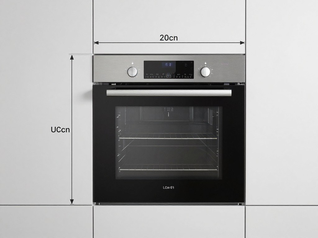 Schemat wymiarów piekarnika do zabudowy w słupku kuchennym