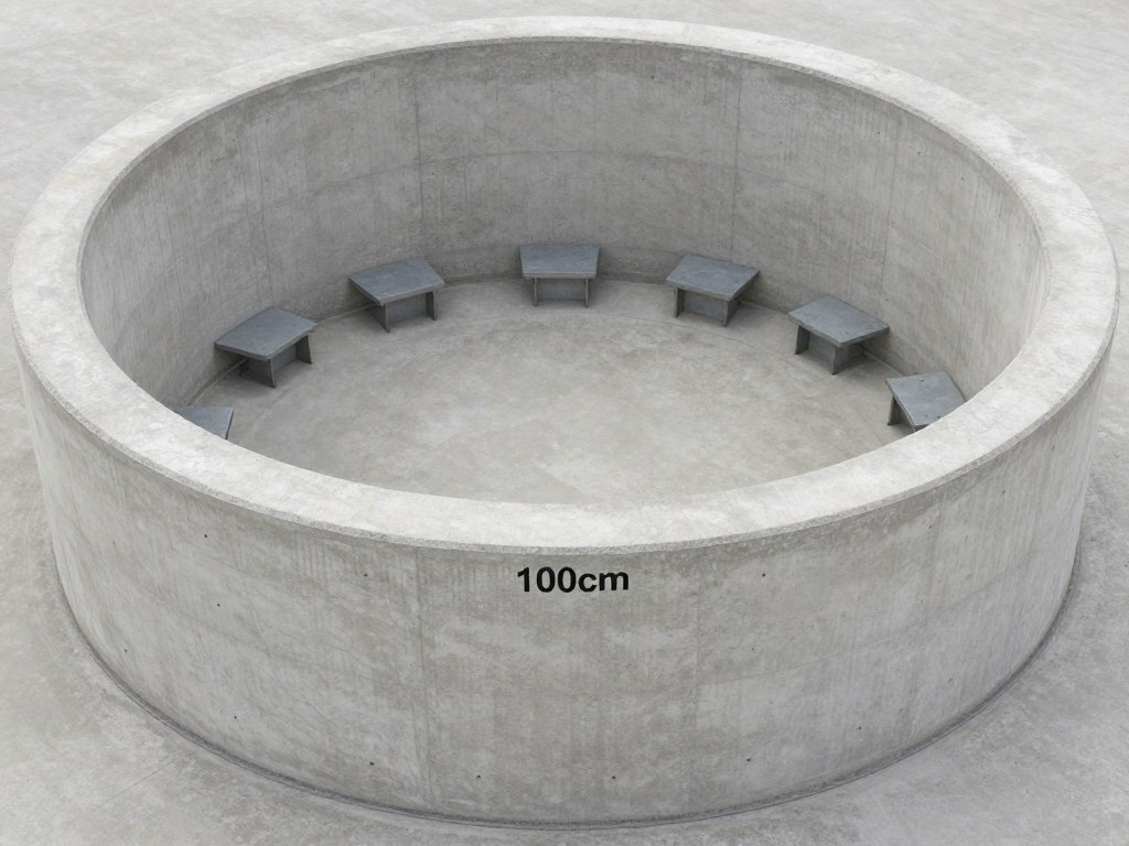 Krąg betonowy o średnicy 100 cm ze stopniami złazowymi