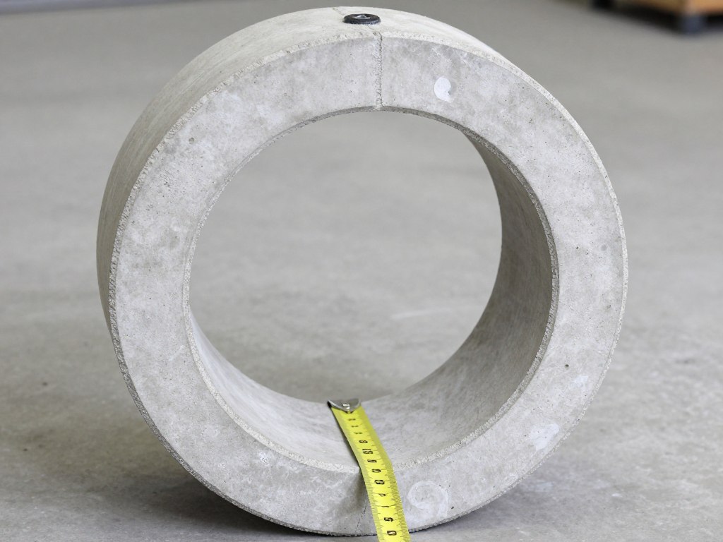 Krąg betonowy o średnicy 80 cm z widoczną skalą pomiarową