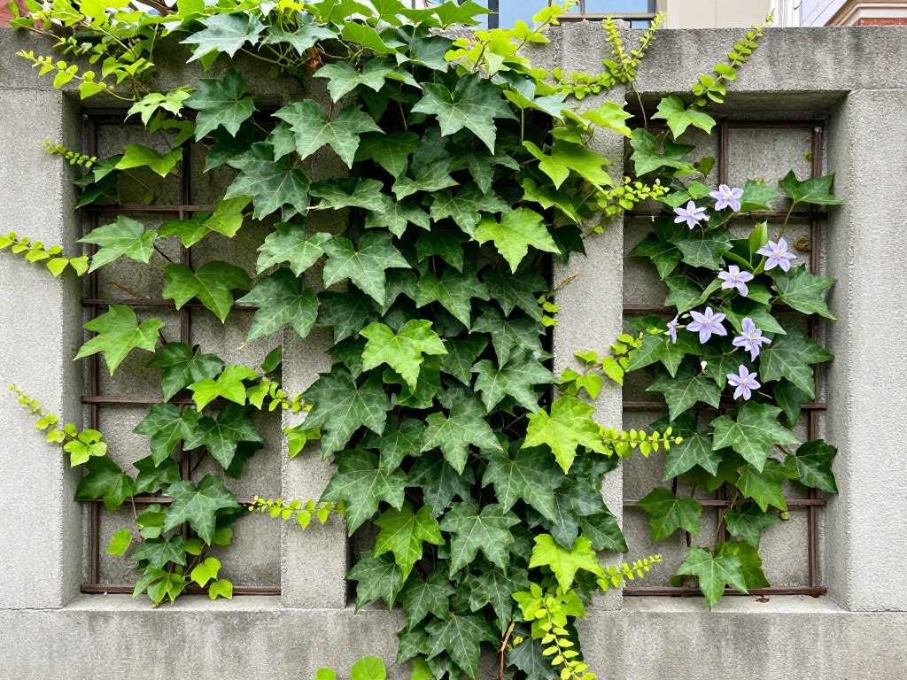 Maskowanie bloczków betonowych w ogrodzie przy pomocy pnączy Maskowanie bloczków betonowych w ogrodzie przy pomocy pnączy