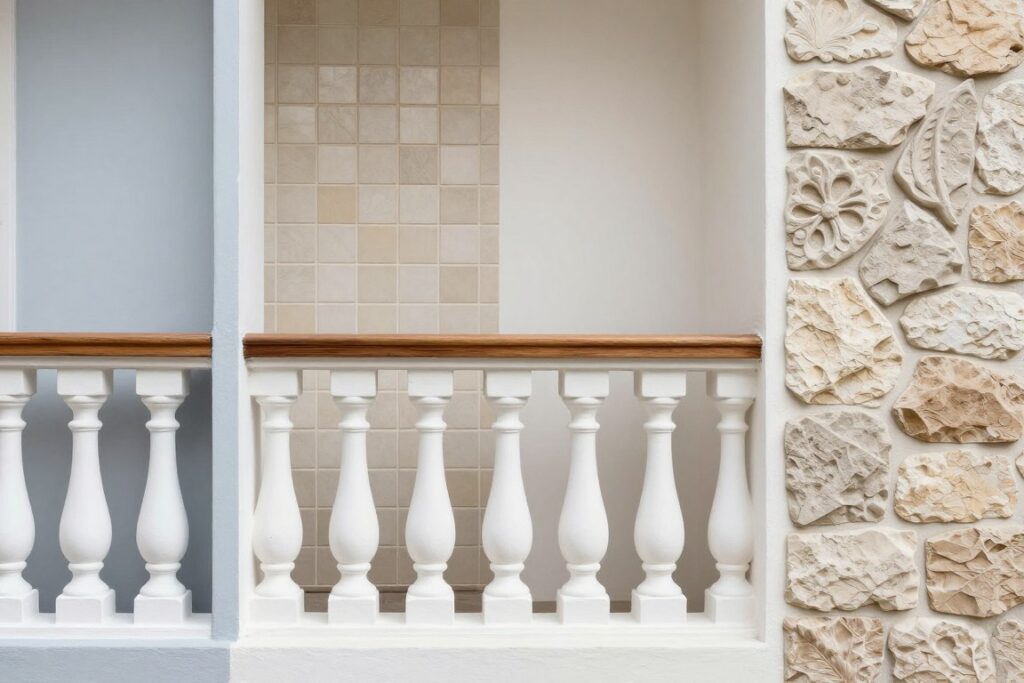 Różne style wykończenia murku zamiast balustrady na balkonie