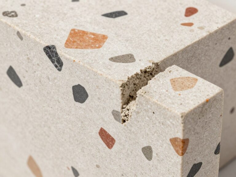 Struktura lastryko z widocznym kruszywem kamiennym