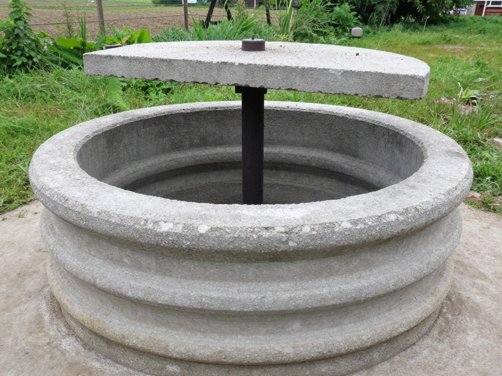 Studnia z kręgów betonowych o średnicy 100 cm