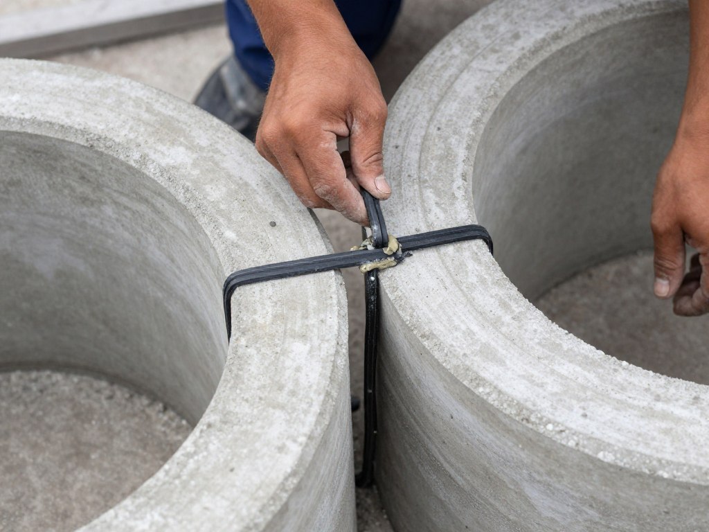 Uszczelnianie połączeń między kręgami betonowymi