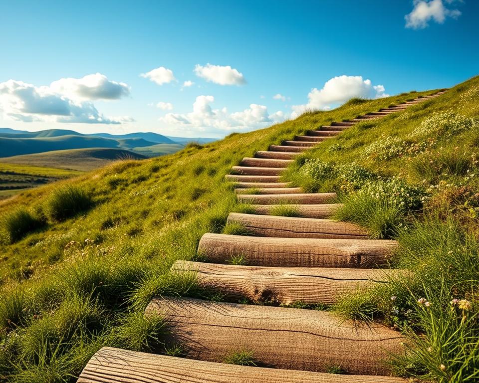 schody na skarpie z podkładów