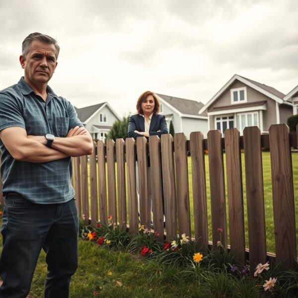 uciążliwy sąsiad za płotem