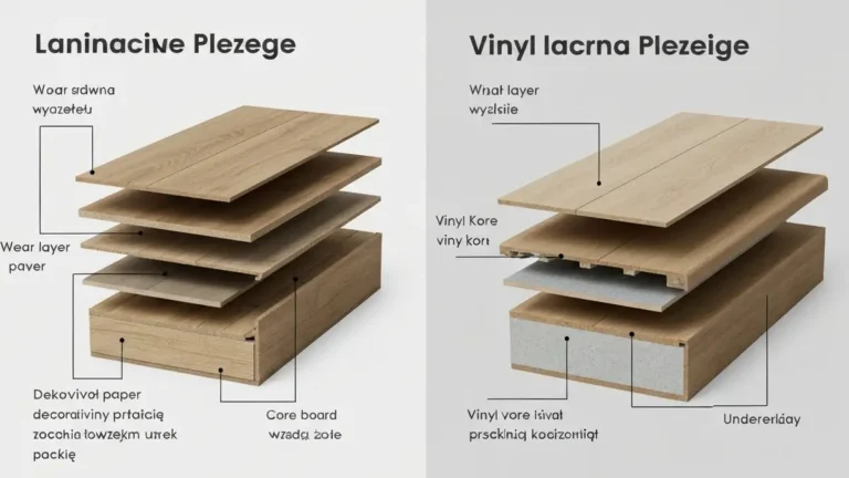 Porównanie paneli laminowanych i winylowych - struktura przekroju