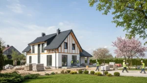 Porównanie materiałów ściennych - beton komórkowy, cegła ceramiczna i pustak ceramiczny na placu budowy domu jednorodzinnego 2026